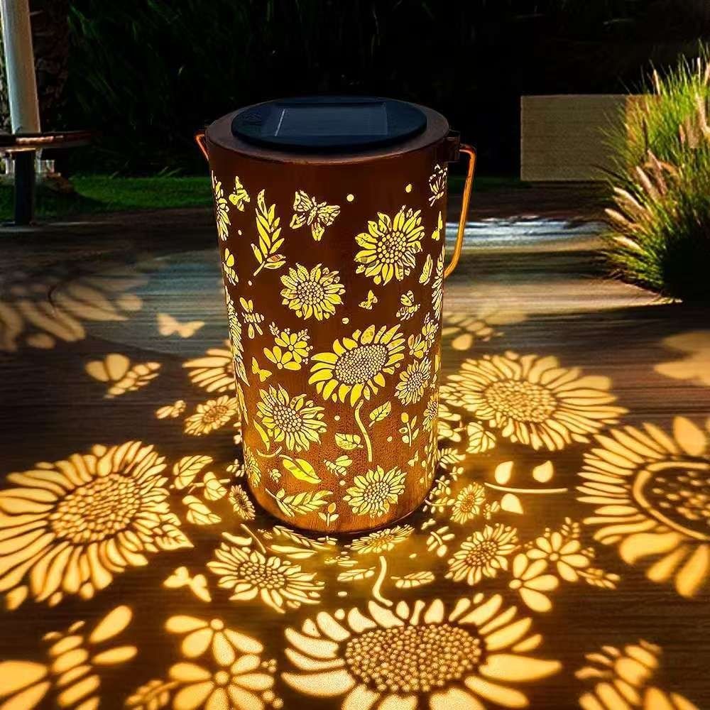Outdoor Lighting Pathway - Sonnenblumenlicht und Schattenlicht, wasserdichte Außenleuchte, solarbetrieben,