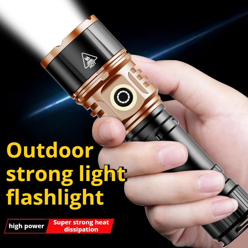 Outdoor Lighting Waterproof - Starke LED-Taschenlampe mit Hoher Leistung, Typ-C-Ladung,