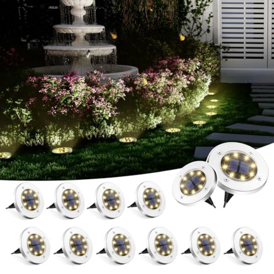 Outdoor Lighting And Landscape - Solar-Bodenleuchten, Solar-Außenleuchten, Wasserdicht, 8 LED, Solarbetriebene
